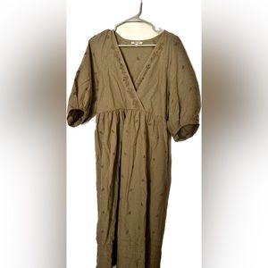 Madewell checkered/ embroidered dress. Never worn or washed.